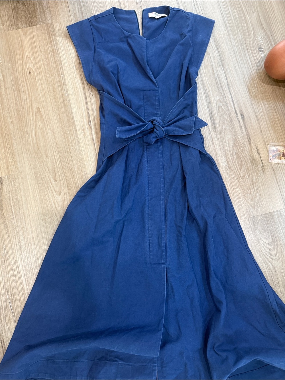 Sea New York Navy Blue Tie-Front Maxi Dress